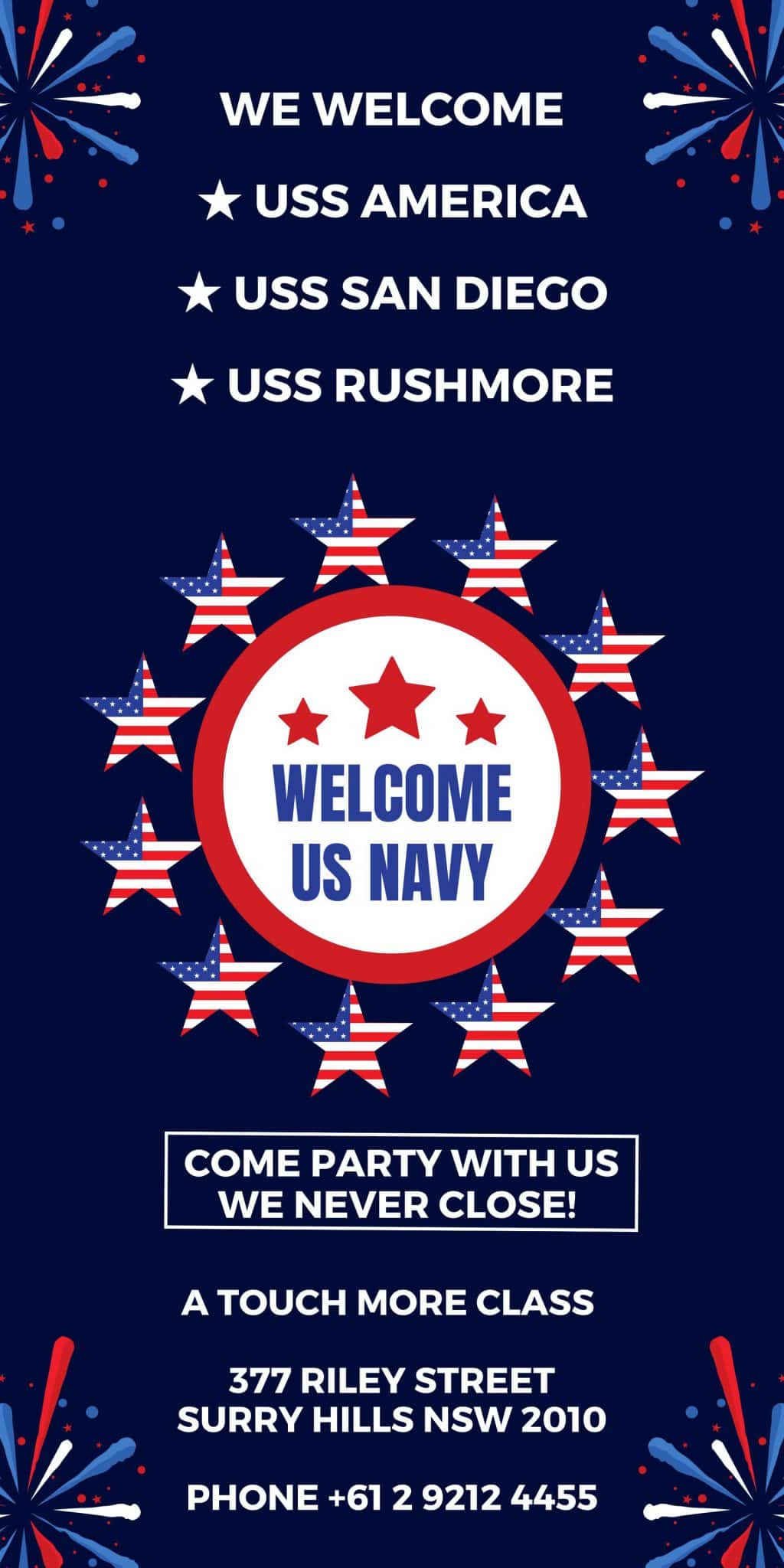 A Touch More Class welcomes US Navy